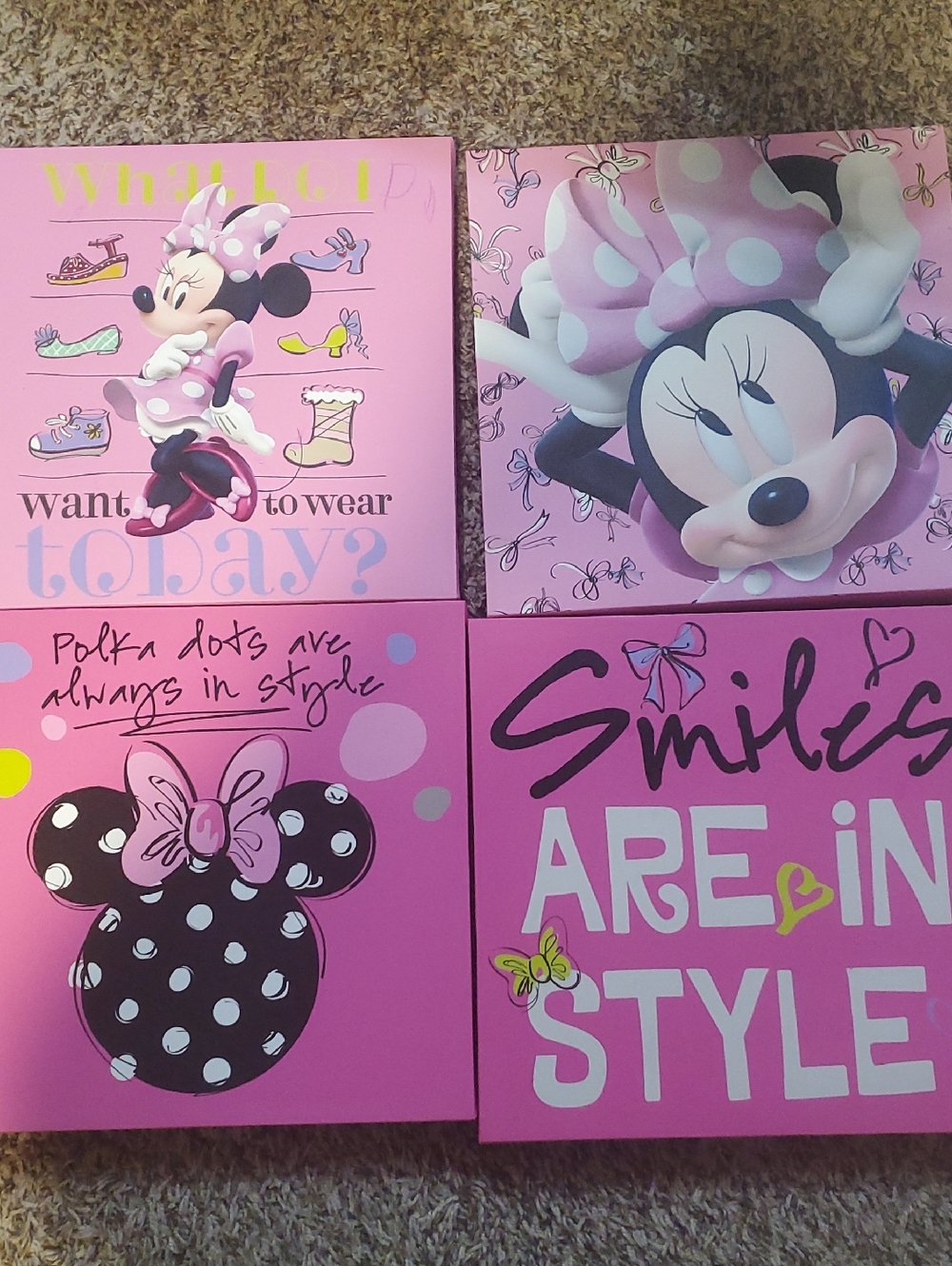 Minnie Mouse Pink Wall Art Set - Polka Dot Designs